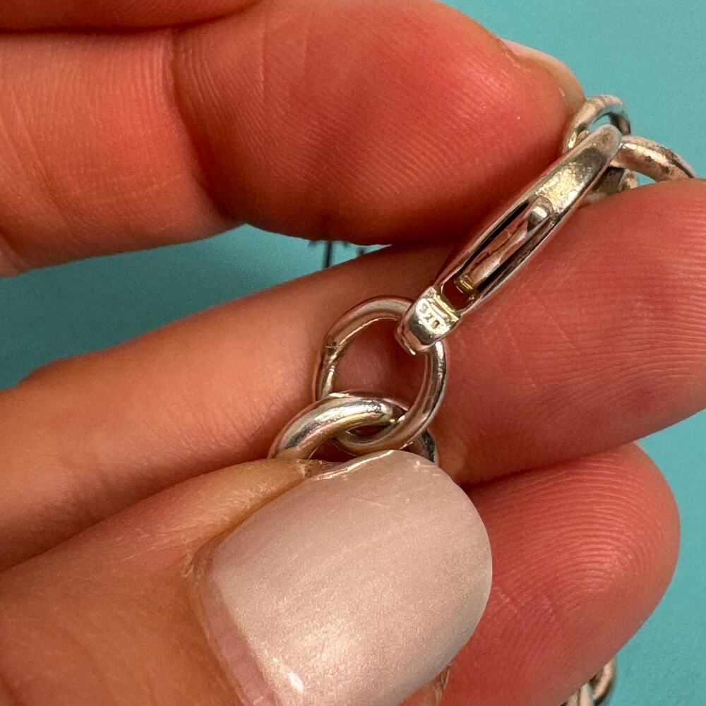 7" Tiffany & Co Blank Heart Tag Charm Bracelet in Sterling Silver 925 CLASSIC - Picture 8 of 10